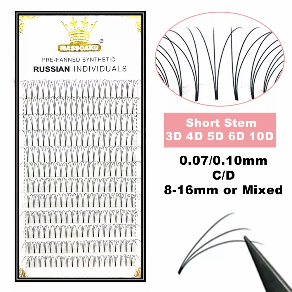 Eyelash Extension Or Extensions - رموش MASSCAKU مراوح واسعة مسبقة الصنع