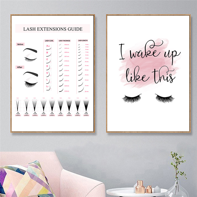 Eyelash Extension Quotes - ملصق إرشادي لتمديد الرموش، ملصقات وطبعات