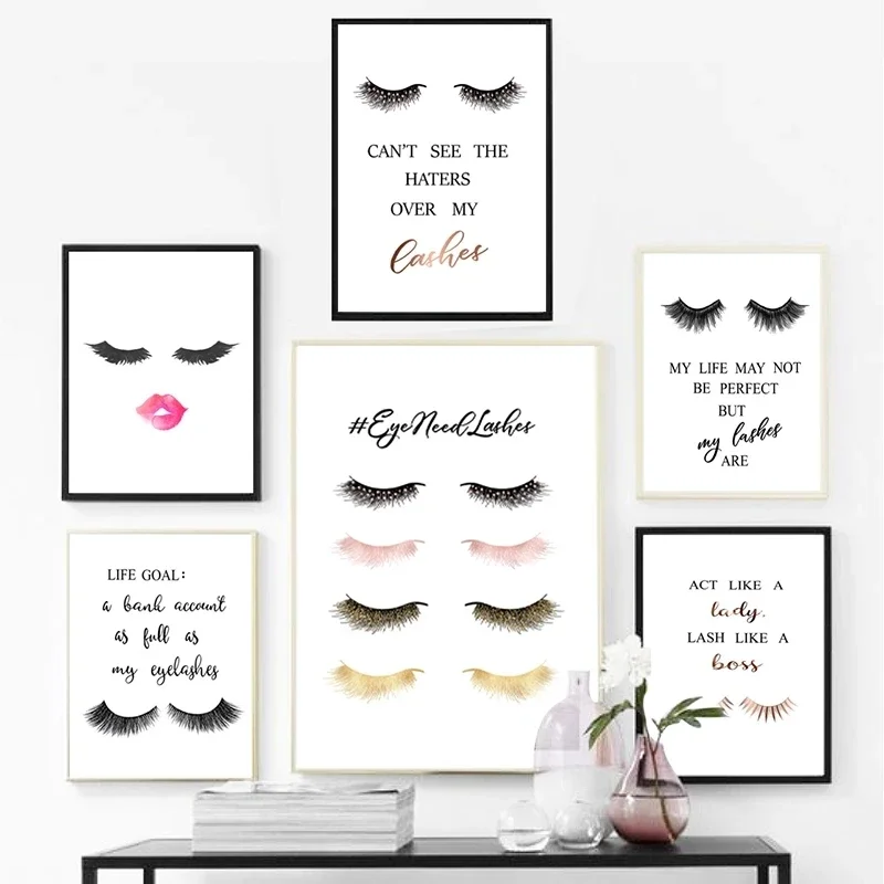 Eyelash Extension Quotes - لوحة قماشية بدون إطار، ملصقات عصرية