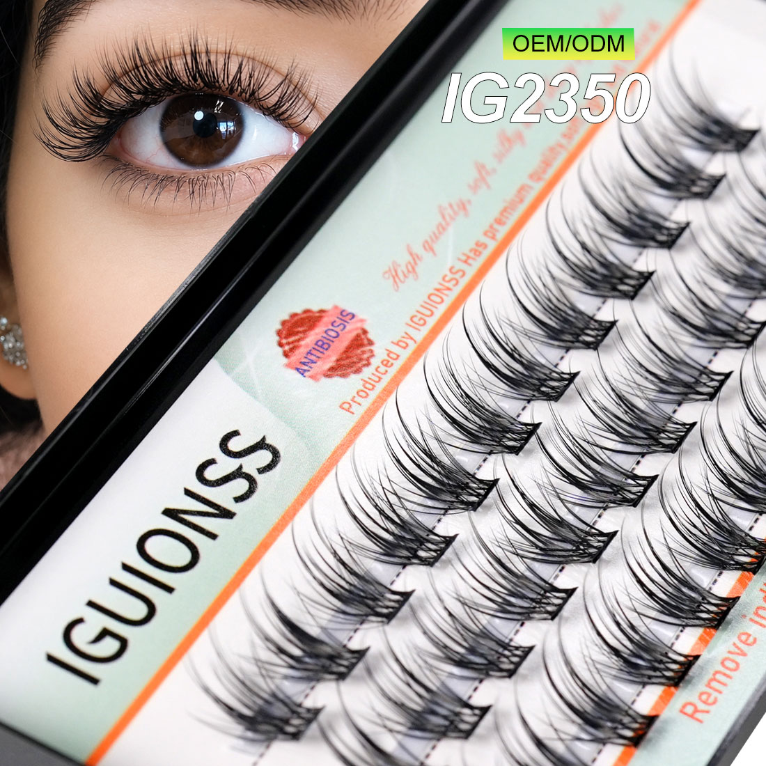 IGUIONSS OEM ODM مجزأة رمش تمد - مراجعة Eyelash Extension For Asian Eyes وسعره