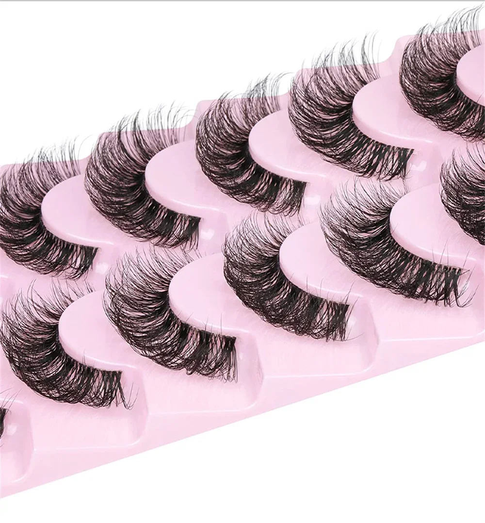 10 أزواج من الرموش الصناعية 6D - مراجعة Eyelash Extension Cat Eye Wispy وسعره