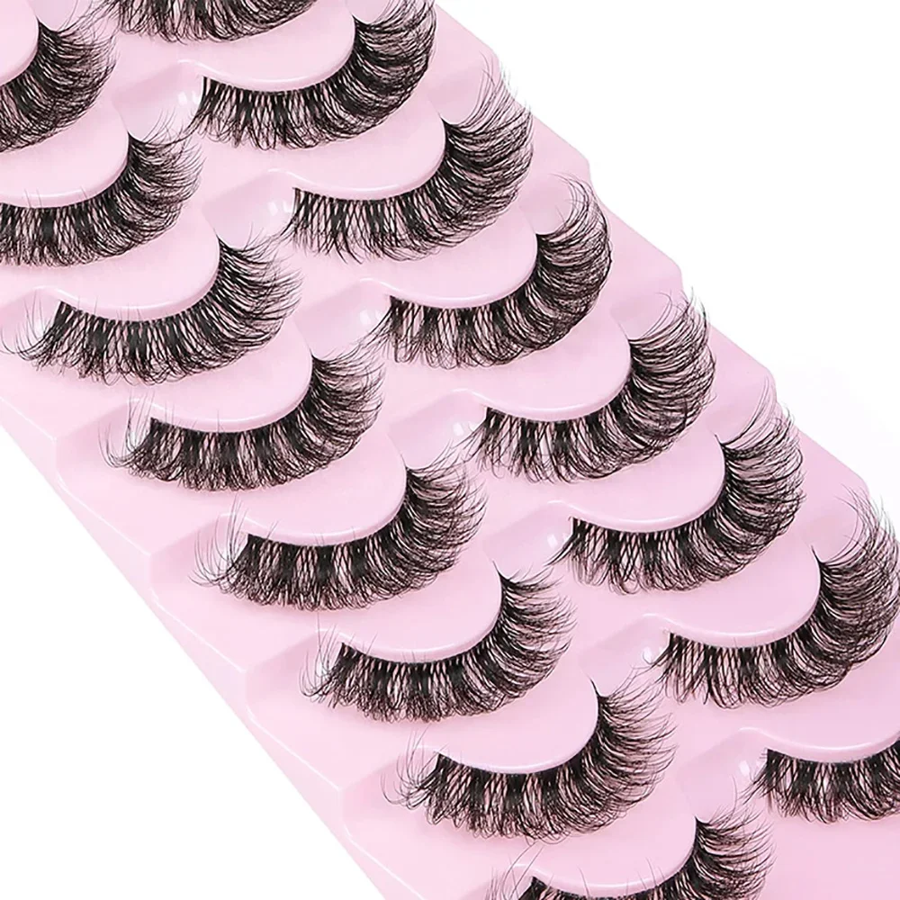 10 أزواج من الرموش الصناعية 6D - مراجعة Eyelash Extension Cat Eye Wispy وسعره