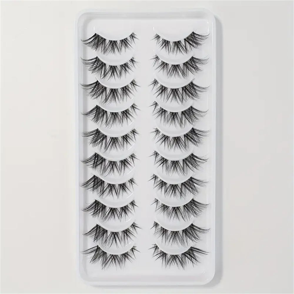 10 أزواج من الرموش الصناعية ذا - مراجعة Eyelash Extension Cat Eye Wispy وسعره