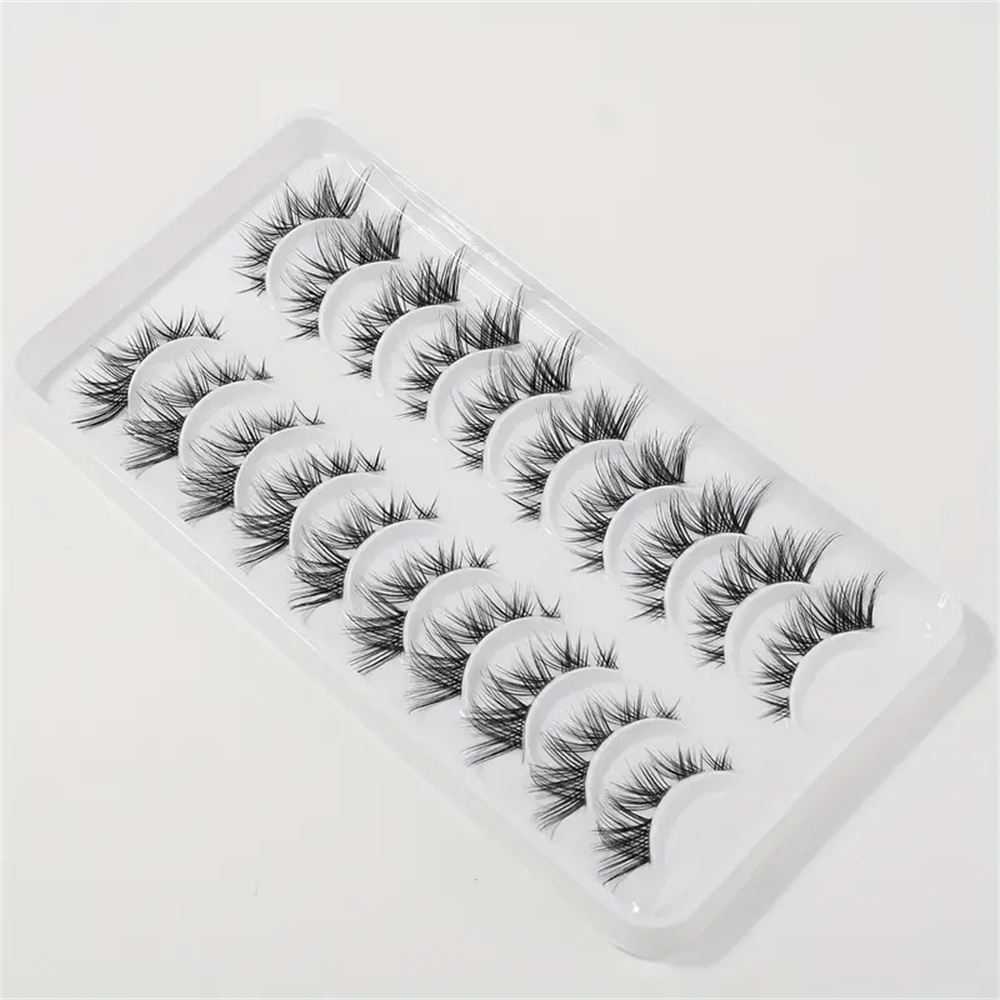 10 أزواج من الرموش الصناعية ذا - مراجعة Eyelash Extension Cat Eye Wispy وسعره