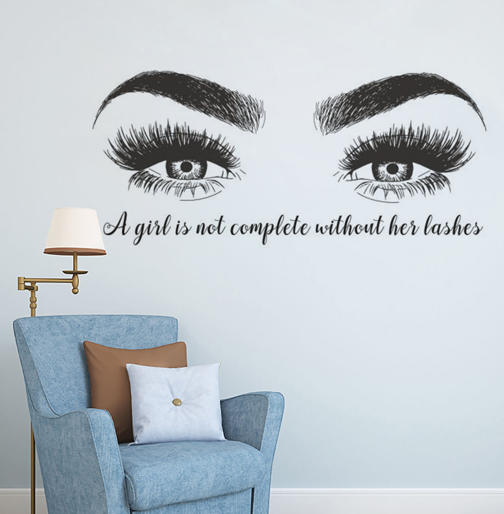 الرموش الحاجبين الفينيل الجدار - مراجعة Eyelash Extension Quotes وسعره