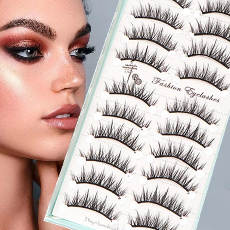 10 أزواج من الرموش الصناعية ال - مراجعة Eyelash Extension Cat Eye Wispy وسعره