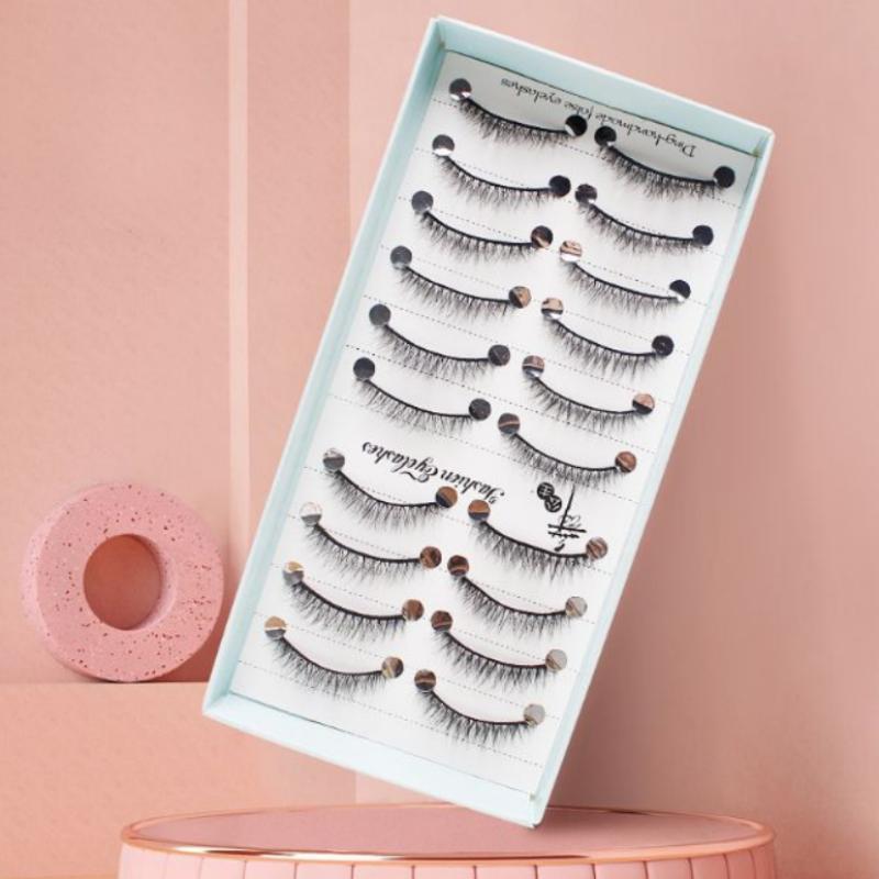 10 أزواج من الرموش الصناعية ال - مراجعة Eyelash Extension Cat Eye Wispy وسعره